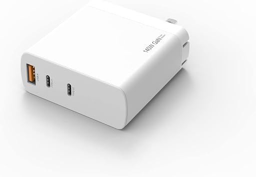 140W GaN USB C Fast Charger Fit for MacBook Pro/Air M5 M4 M3 M2 M1 Laptop16 15 14 13 Inch, Fit for DJI Air 3,Mavic 3 Pro,FlyCart 30 Remote Controller Portable Power Adapter Cord with 3 Charging Ports