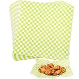 KIKISML 100 Sheets Yellow and White Checkered Deli Paper Sheets 12*12 Inch, Food-graded Greaseproof Papers Basket Liners for Sandwiches, Burgers, Fries Wrapping Paper for Party, Festival and Outdoors