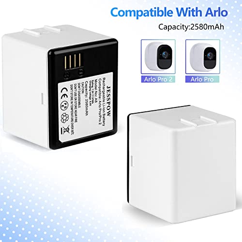 Jesspow Replacement Battery For Arlo Pro, Arlo Pro 2 (Vma4400) 1-Pack 2580Mah Li-Ion Rechargeable Batteries For Arlo Pro/Pro 2 [ Only For Arlo Pro/Pro 2 Camera ] #TOP1
