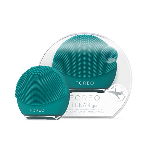 FOREO LUNA 4 go Face Cleansing Brush & Firming Face Massager | Premium Face Care | Enhances Absorption of Facial Skin Care Products | Simple Skin Care Tools | For All Skin Types, Evergreen