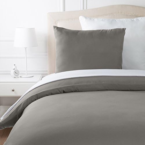 AmazonBasics Microfiber Duvet Set, Taupe, 140cmx200cm/ 65cmx65cmx1