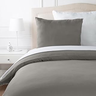 AmazonBasics Microfiber Duvet Set, Taupe, 140cmx200cm/ 65cmx65cmx1