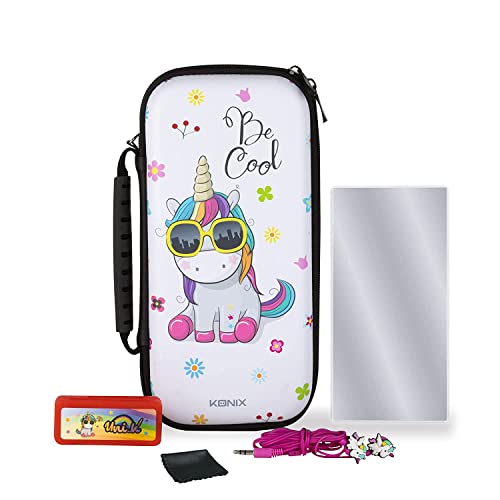 Konix Unik Gaming-Zubehörpaket Starter Kit Nintendo Switch, Switch Lite und Switch OLED - Hülle - Spielehülle - Hartglas - Kopfhörer