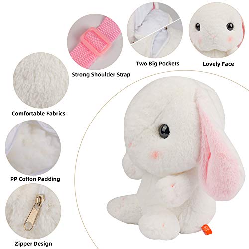 Xminilife Plush Large Stuffed Lop Rabbit Doll Backpack,Best Gift 22Inches White #TOP1