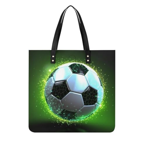 HJKBCV PU Lederen Tote Schoudertas voor Vrouwen Cool Voetbal Zachte Rits Tas Grote Casual Hobo Handtassen met Rits Werk Tas Reizen Portemonnee