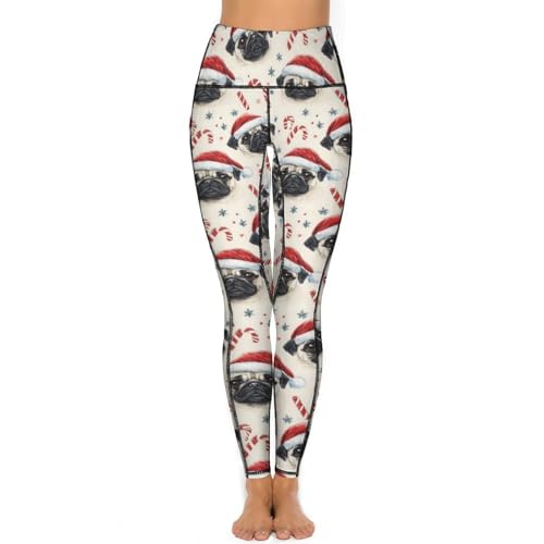 Legging Noël imprimé bouledogues français pantalon yoga femme