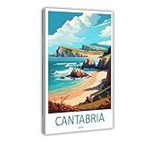 QOGDAF Cantabria Travel Spain - Póster de lienzo para decoración de dormitorio, oficina, habitación, regalo, 20 x 30 cm