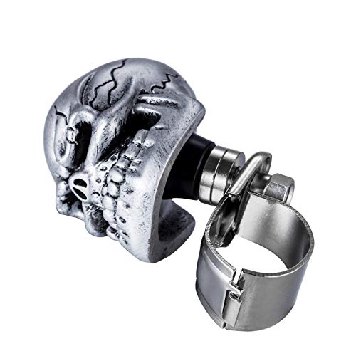 Arenbel Skull Steering Wheel Suicide Spinner Knob Power Turning Control Assist Grip Handle Fit Most Cars Trucks Tractors Boats, Silver #TOP4