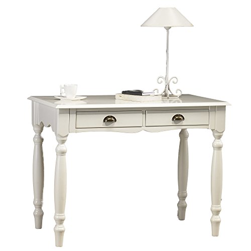 ACTUAL DIFFUSION Windsor Table Blanche à écrire Charme, Pin, Blanc, 53,3x100x74,7 cm