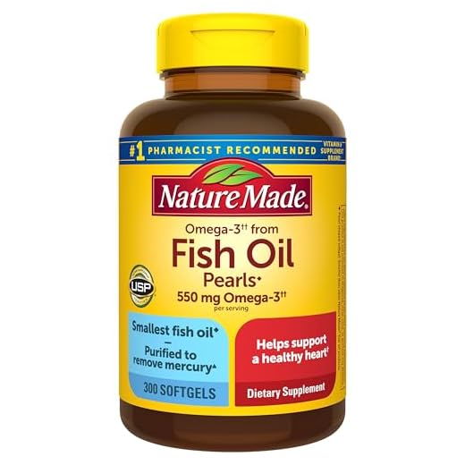 Nature Made Fish Oil Pearls 550 mg, 300 Softgels, Fish Oil Omega 3 Supplement For Heart Health