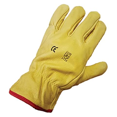 Himalayan Men's x2 Pairs H310 Fleece Lined Leather Winter Thermal Cold Work PPE Gloves, Yellow, XL (Pack of 4) Cover