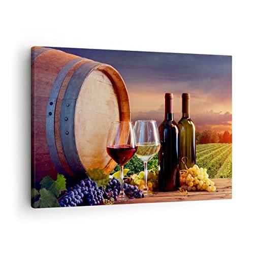 Impression sur toile vin et vignoble tableau decoration murale 70x50cm salon