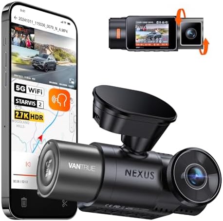 Vantrue N2X 2.7K Dash Cam Front and Inside, 5G WiFi Dual Dash Cam...