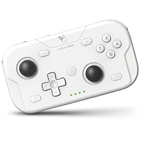AceGamer Pocket Controller, Mini Controller für Switch 2/Switch/PC/iOS/Android, Gamepad Joystick mit Turbo/6-Achsen Gyrosensor/EIN-Knopf-Weckfunktion (Weiß) – Ansicht 1