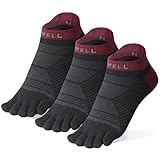 VWELL Toe Socks for Men/Women, COOLMAX Five Finger Socks, High Performance Athletic Toe Socks No Show (3Pairs)