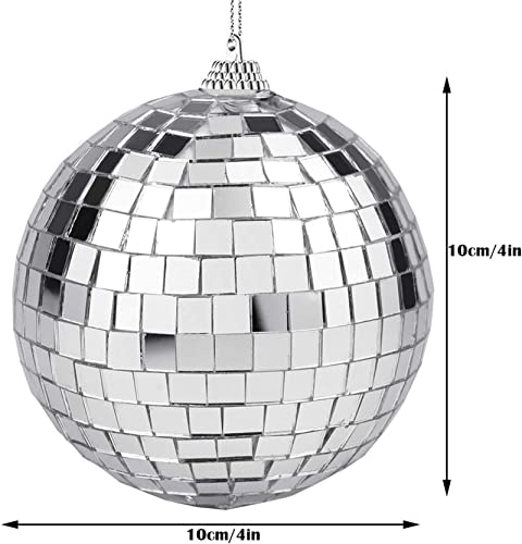 Morofme Discokugel 10cm 4 Stück, Hängekugel Spiegelkugel Discokugeln, Mirrorball Vielfältige Einsatzmöglichkeiten für Weihnachtsbaum Hochzeit Geburtstagsfeier Dekoration Lichteffekt
