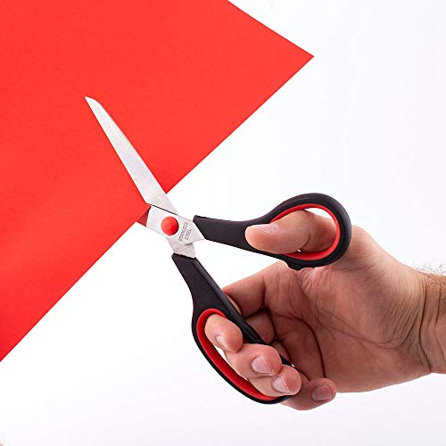 D.RECT SG-210 Scissors 21cm – Stainless Steel Office Scissors with Soft Rubber Grip – Precision Cutting for Paper, Card & Tape – for School, Home, Office Use - Image 3