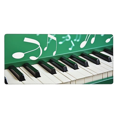 Tapis de souris de jeu XXL touches de piano tapis d'écriture de bureau vert 90 x 40 cm