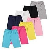 Pink Angel Kids Girls Cotton Spandex Bike Shorts, Solid Plain Sports Activewear Dance Bottoms - 8 Pa
