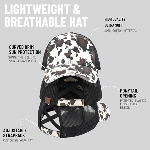 Image of Funky Junque Womens Baseball Cap Dad Hat Ponytail Messy Bun Trucker Ponycap