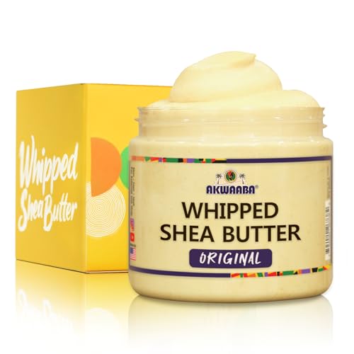 Image of AKWAABA Yellow Whipped Shea Butter (Original) - Nourishes, Moisturizes & Soothes | Pure Shea Butter | No Dyes & Parabens | 12 oz / 340