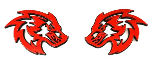 Pegatinas de lobo 3D rojo para el lado trasero de coches de aventura