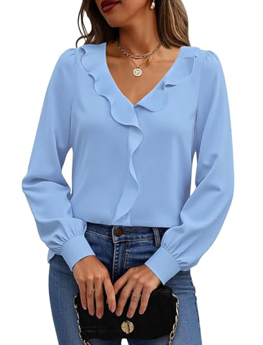 Halife Business Casual Outfits for Women Office V Neck Fall