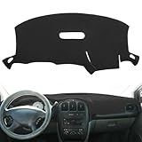 Yiz Dash Cover Mat Custom Fit for Dodge Caravan/Grand Caravan/Chrysler Town Country/Voyager/Grand Voyager Without Raised Display w/o Sensor and Speaker,Dashboard Cover Pad Carpet (Black) J128