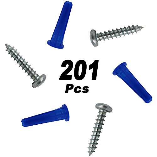 T.k.excellent Drywall Anchors And Screws Assortment Kit, 200Pcs Masonry Anchors With One Drill Bit,100 Brick Wall Anchors And 100 Self Tapping Screws #TOP6