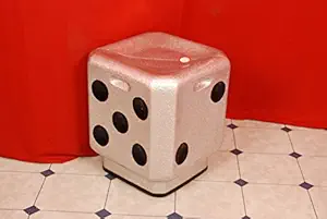 RAMAN FIBER GLASS Microfiber Unbreakable Dice Sitting Stool with Anti-Skid Rubber (Transparent)