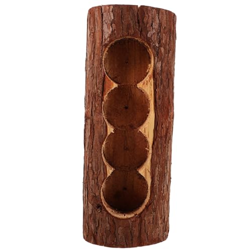 ANDRESLAD 1pezzi Vaso in Legno Naturale Per Piante Portacandela in Legno Tronco Decorazione Interni Ed Esterni Fioriera Balcone e Giardino Ornamento Casa e Ufficio