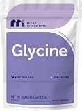 Micro Ingredients Glycine Powder, 500 g (1.1 Pounds), Glycine 1000mg Per Serving, Water Soluble