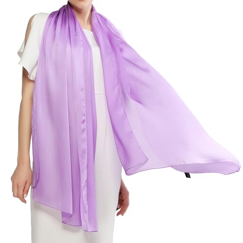 RIIQIICHY Écharpe Femme Pashmina Violet Étole Robe de Soirée Chale Mariage Festive Foulard Mousseline Léger Long