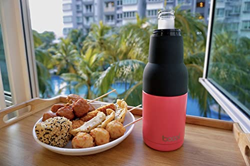 Bcool Doppelwandiger Edelstahl-Flaschenkühler mit Bieröffner (Koralle)