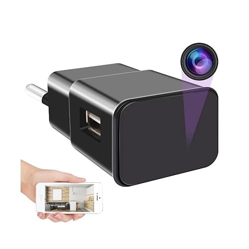 GiDaCom Caricatore USB SPIA con Telecamera WiFi e Microfono - Visione Notturna 4K/1080P Occultata con Rilevazione Movimento e Registrazione Audio e Video, Controllo App 24/7 - Sorveglianza Discreta