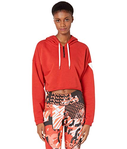 Reebok レディース ワークアウト レディ ミート ユー ゼア 1/4 ジップパーカー M レッド