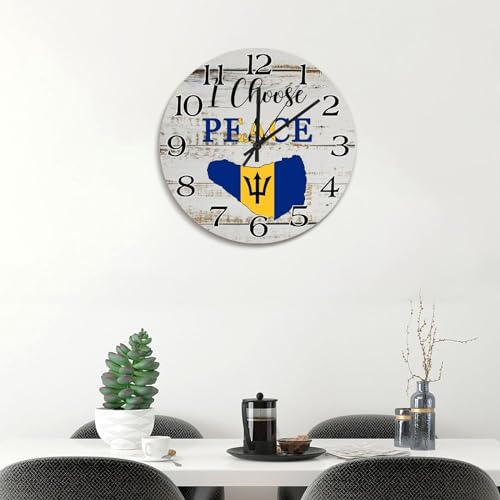 Horloge murale drapeau Barbade sans tic-tac pendule rustique