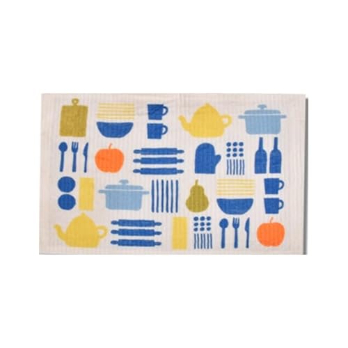 ドイツのフキン★デザインブリッツblitz「712) カラフルキッチン」A4サイズ 約200×300×5mm【BLITZ ふきん 布巾 クロス キッチン キッチンクロス キッチンワイプ スポンジワイプ ドイツ製フキン 】 窓 ガラス 結露 水切りマット