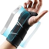 AGPTEK Attelle Poignet, Orthese Poignet Droit avec 2 Plaques en Aluminium, Idéal pour Syn...
