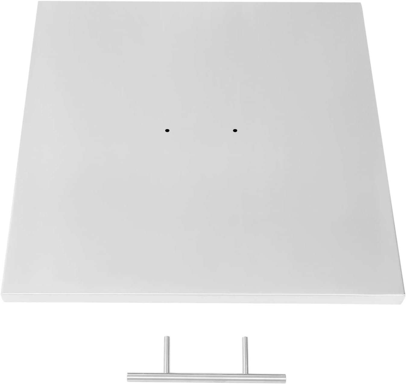 Stainless Steel Fire Pit Cover, 21 x 21 in, 1.2 mm Thickness Fire Pit Burner Cover w/Handle, for Drop-in Fire Pit Burner Pan, Prevent Sparks, Keep Animals & Moisture Out (Square, 21x21 in)