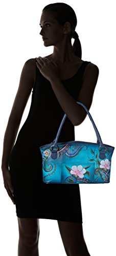 Anna By Anuschka Womens Genuineleatherwide Hand-Painted Original Artwork Tote Bag Genuine Leather, Denim Paisley Floral, Wide Us #TOP6