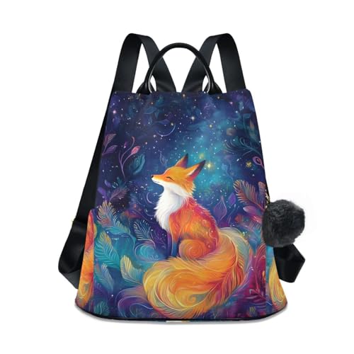 Sac à dos antivol femme motif renard pour voyager sereinement