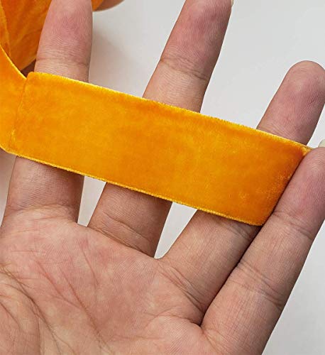 Image of 10 Yards Orange Velvet Ribbon Spool (Orange, 1 inch)