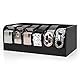 Winter Shore Schwarze Box zur Gürtel Aufbewahrung - Organizer Schublade, Schrank & Garderobe aus Dunklem Bambus mit 6 Fächern - Natürlicher Schrank Organizer für Damen & Herren für Accessoires, Uhren