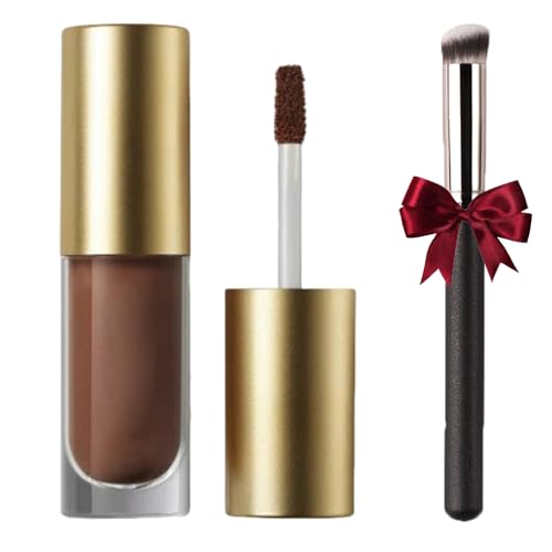 Sombra De Ojos Líquida Mate,Tinte De Ojos En Polvo Líquido Mate,Maquillaje De Ojos Con Sombras De Alta Pigmentación De Larga Duración,Maquillaje De Ojos Con Alta Pigmentación (Marrón oscuro)