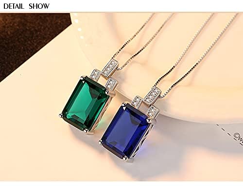 Collier saphir bleu et émeraude en argent 925 style vintage - 2