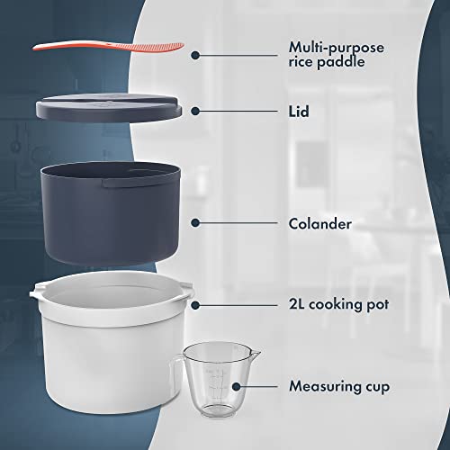 Zwippy Microwave Rice Cooker With Measuring Cup - Pasta Cooker Microwaveable - Vegetable Steamer Set - All-In-One Cookware For Quinoa, Chicken, Oatmeal & Soups - Non-Stick - Dishwasher Safe - Bpa Free #TOP7