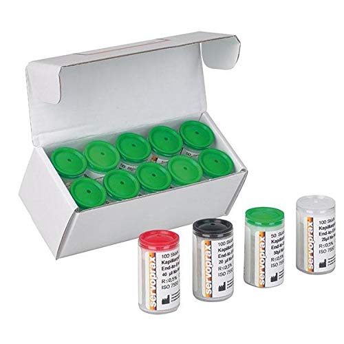 End to End Kapillarpipetten heparinisiert 25 µl 100 Stück Kapillar-Pipetten mit Spender