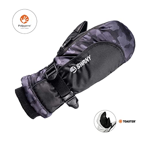 Image of Swany Junior Softy 2.1 Warm Insulated Durable Flexible Toaster Leather Palm Winter Sports Mittens