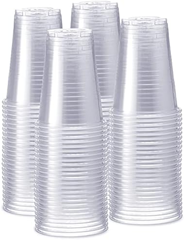 [240 Count - 16 oz.] Clear Disposable Plastic Cups - Cold Party Drinking Cups